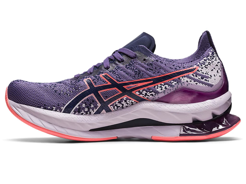 Medial view of the Women's Kinsei Blast by ASIC in the color Dusty Purple/Papaya