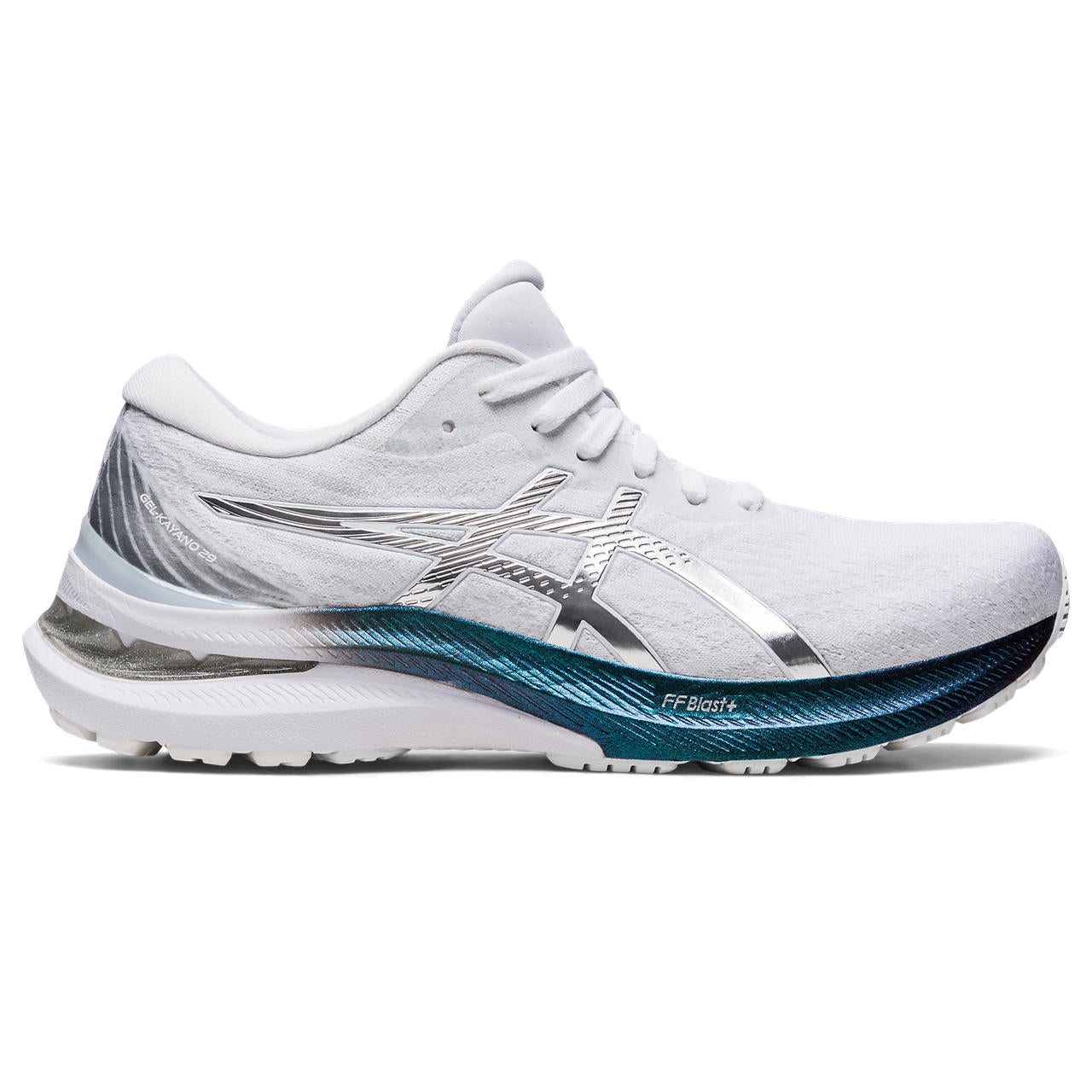 The Women's Gel-Kayano 29 creates a stable running experience and a more responsive feel underfoot. Featuring a low-profile external heel counter, this piece comfortably cradles your foot with advanced rearfoot support.
