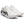 From a diagonal view the black ASICS logo is on the lateral side of the shoe and the medial side
