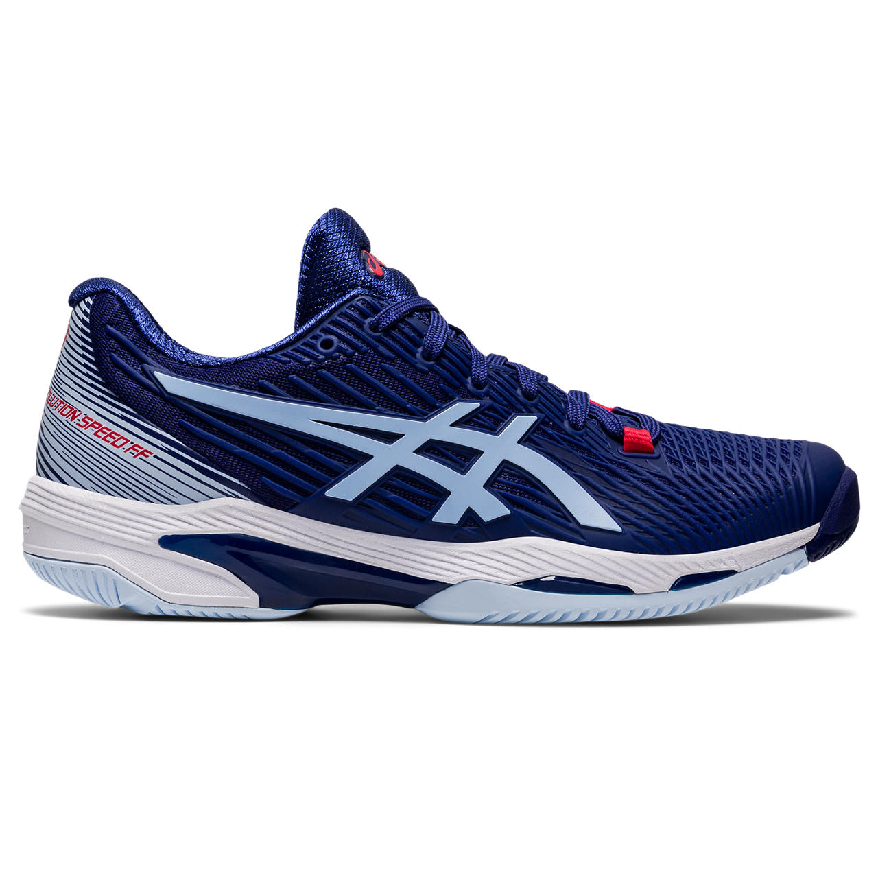 The fastest model in the ASICS tennis range, the Women's Solution Speed FF 2 is all about helping players expand their territory on the court. Combining better stability and a more flexible fit, this shoe is a recommended choice for athletes that are looking for quicker accelerations to be ahead of the ball.