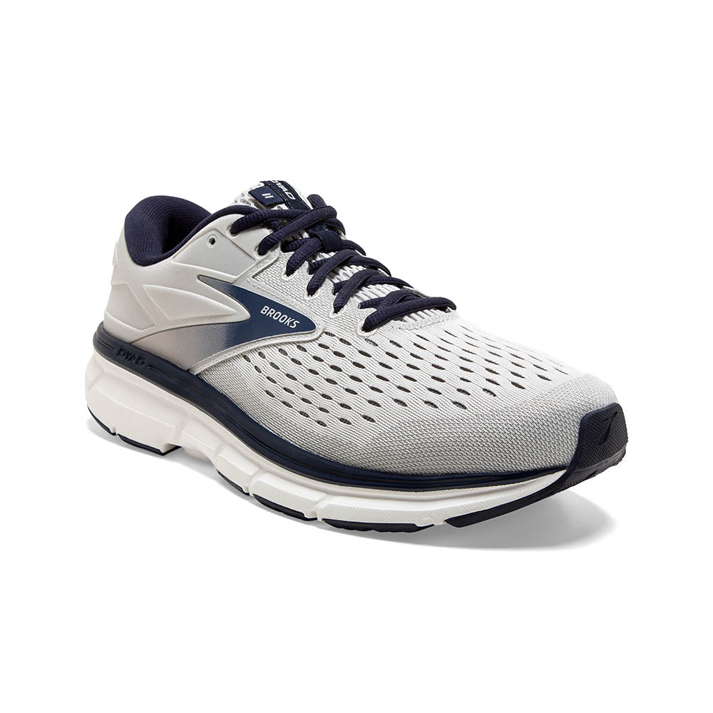 The Dyad 11 from Brooks offers sure-footed stability with smooth cushioning and a roomy, generous fit. This men’s running shoe delivers advanced support due to the wide, comfortable underfoot platform.    Due to wide straight last this shoe is prefect for adding an orthotic or insole.