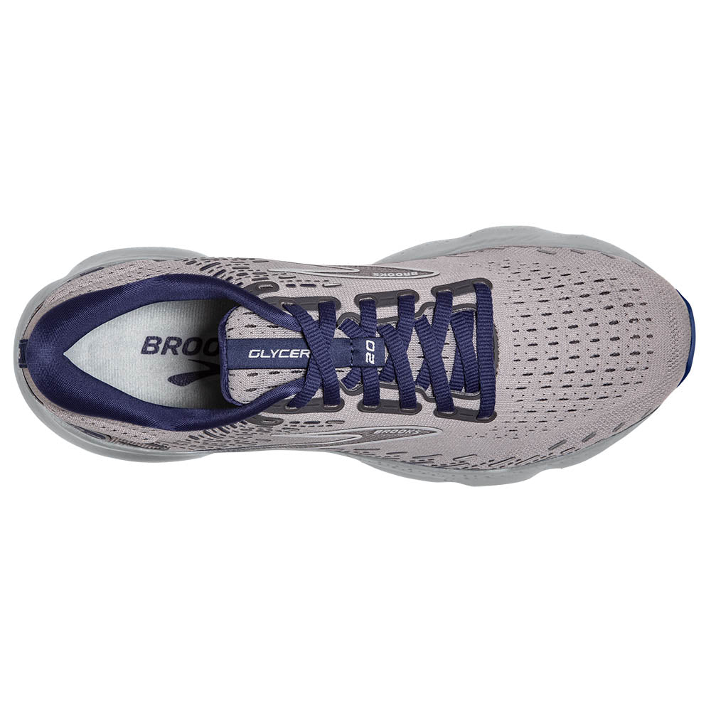 Top view of the Men's Glycerin 20 in Alloy/Grey/Blue Depths
