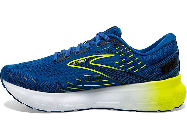 Medial view of the Men's Glycerin 20 by BROOKS in the color Blue/Nightlife/White