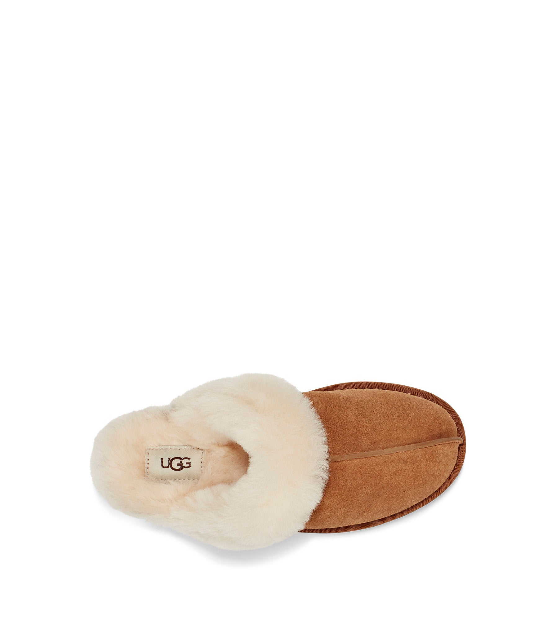 The Women's Ugg Scuffette 2 is an essential house slipper cast in soft suede with plush wool lining. Pair with our cozy robes or matching cashmere sets for maximal leisure.  This colorway is in the ultra classic Chestnut.