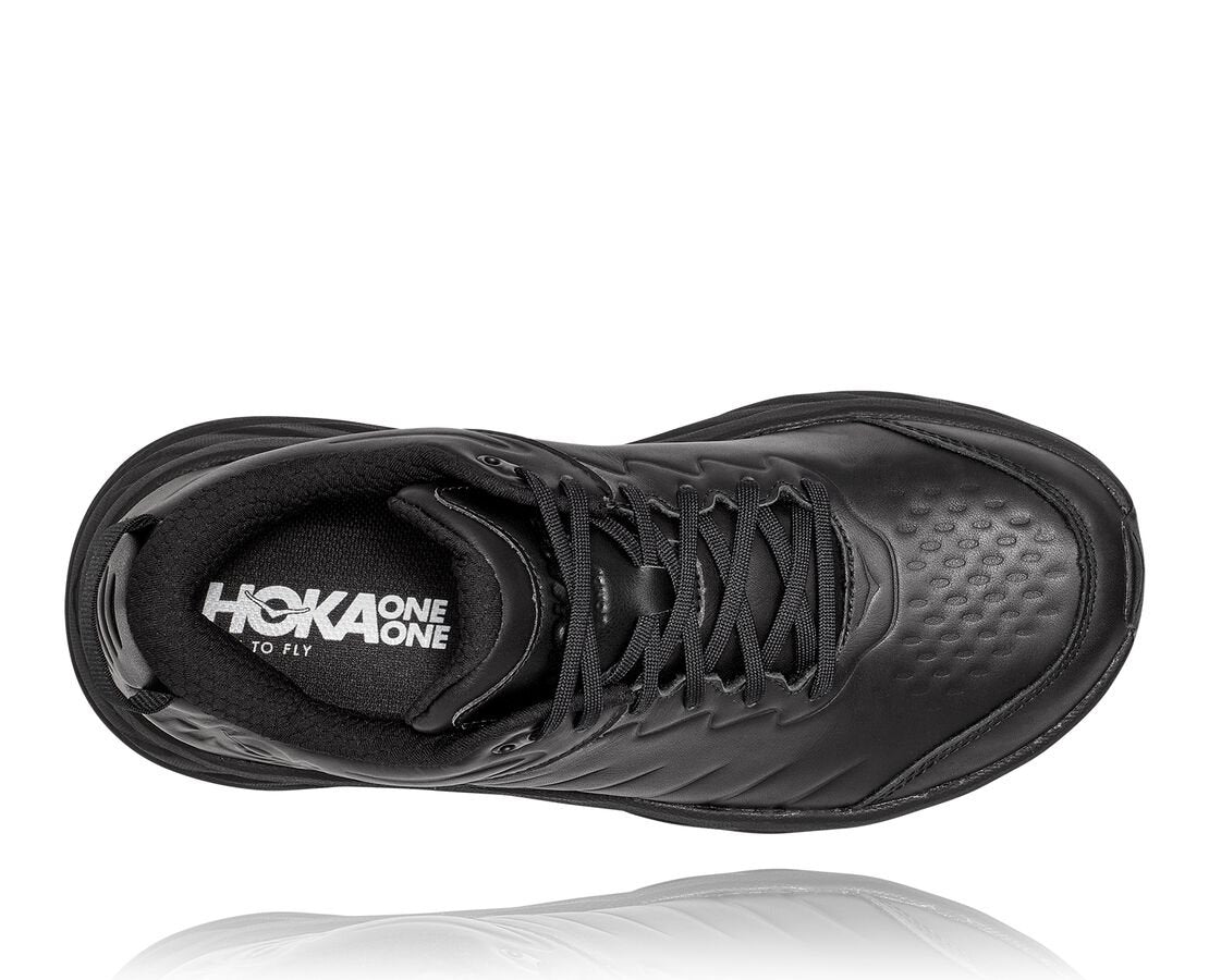 All the great features of the Bondi 7 are now available in a Bondi specifically designed for the workplace and walking.  The Men's Hoka Bondi SR features a water-resistant leather upper along with a slip-resistant outsole.  Everything about this style is designed to keep you comfortable all day long.  This is the Wide Version that comes in a 2E.