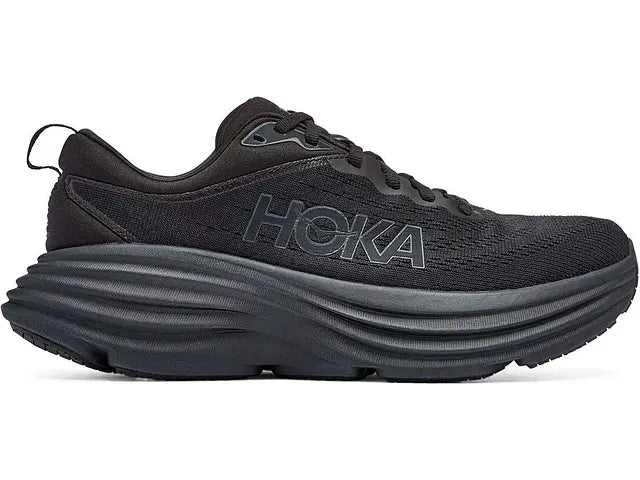 Lateral view of the Women's HOKA Bondi 8 in All Black