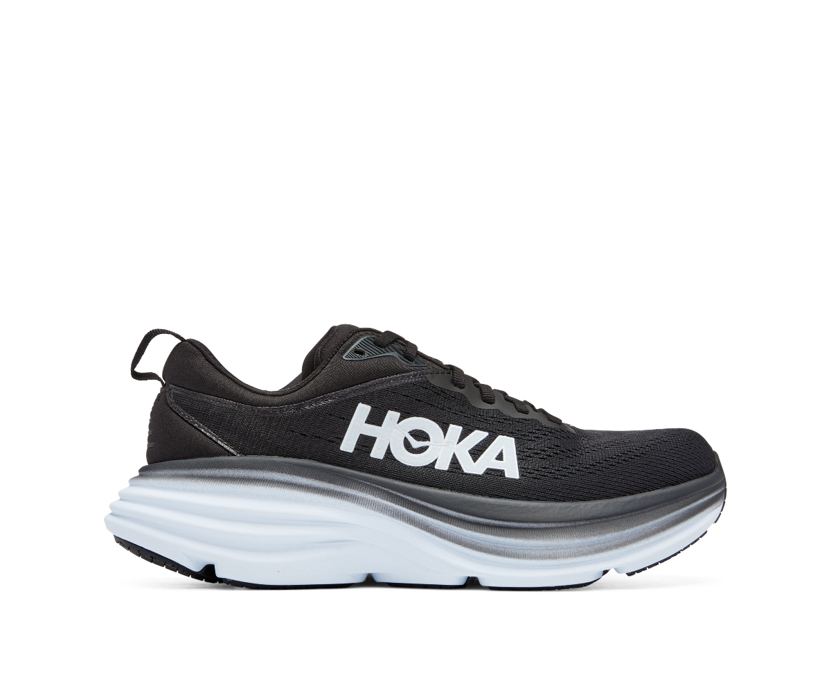 The Hoka Bondi 8 is a ultra-cushioned game-changer. One of the hardest working shoes in the HOKA lineup, the Women's Bondi 8 takes a bold step forward this season reworked with softer, lighter foams and a brand-new extended heel geometry. Taking on a billowed effect, the rear crash pad affords an incredibly soft and balanced ride from heel strike to forefoot transaction.  This style is perfect for Everyday Runs, Walking and Comfort