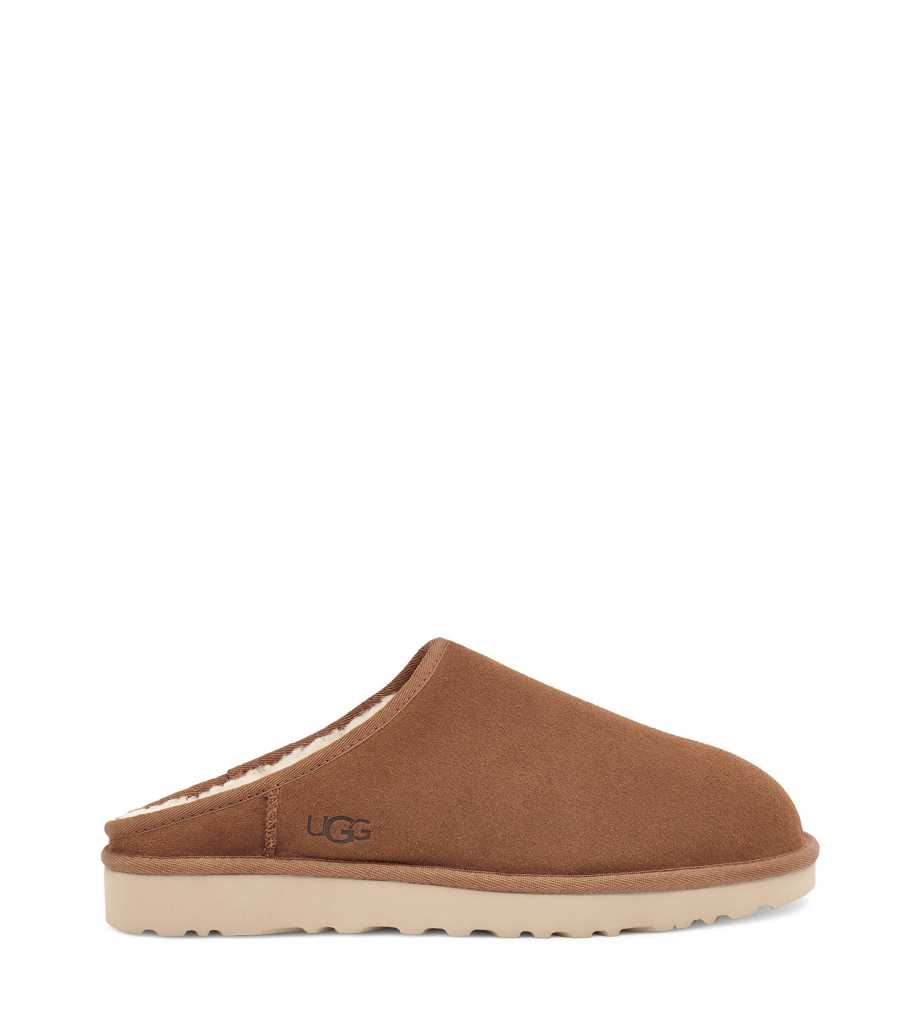 An effortless take on the icon with the same rich suede and soft sheepskin, the new Classic Slip-On offers easy entry and a laidback look. Lined in the signature UGGplush blend of upcycled wool and plant-based lyocell, it's finished with a Treadlite by UGG outsole for grip and cushioning.