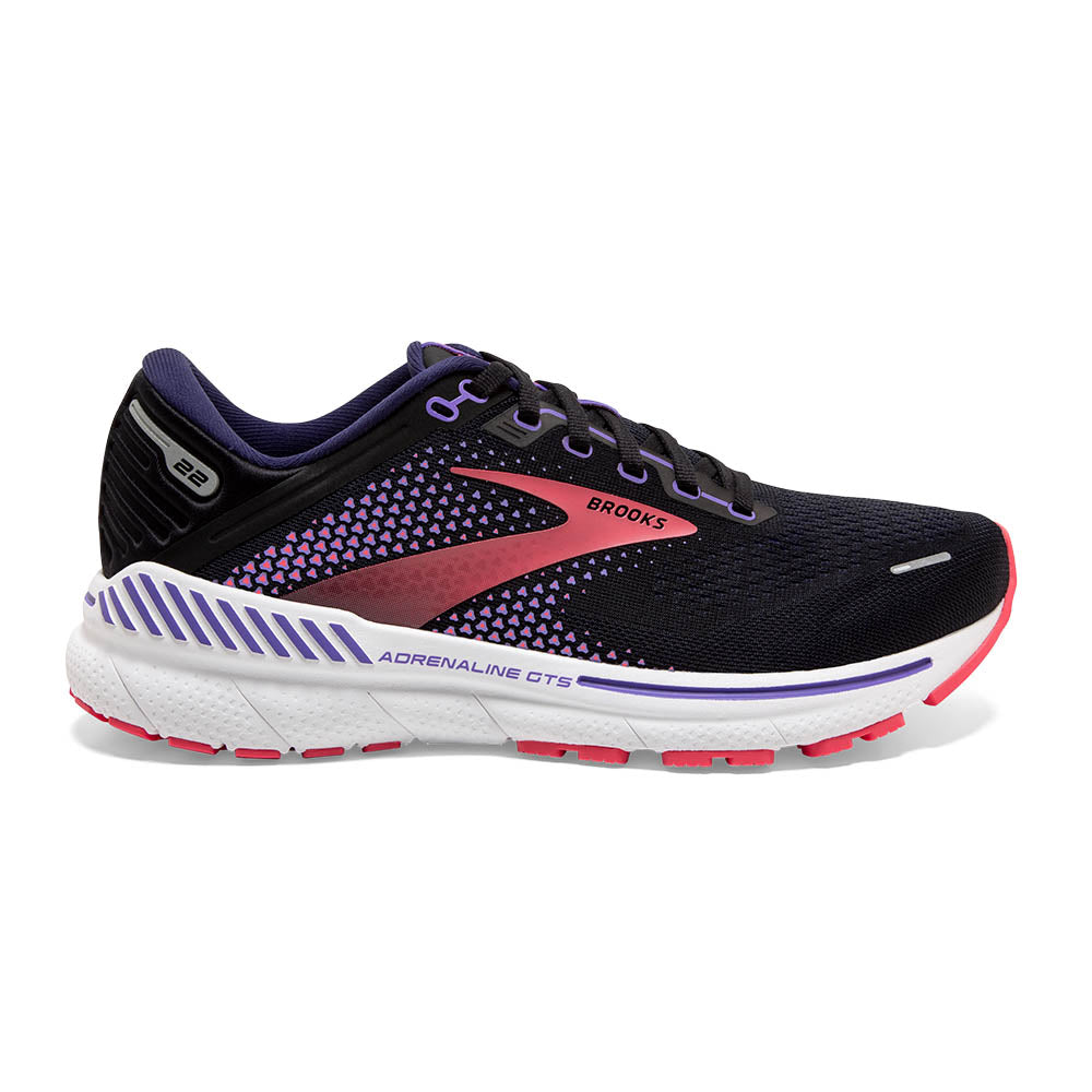 Known for over twenty years as a runner favorite, the Women's Adrenaline GTS now in Version 22 is a  supportive running shoe that continues to deliver. Brooks has designed this style to offer a perfect balance of support and softness anytime you lace them up.  One of the main highlights is the GuideRail Technology that adds support by keeping excess movement in check. In addition, the DNA Loft cushioning in the midsole creates a soft, yet durable feel that is not squishy. 