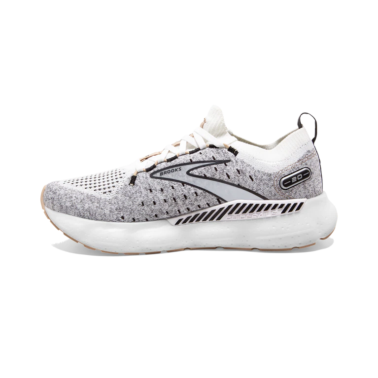 Medial view of the Women's Glycerin Stealthfit GTS 20 in the color White/Black/Cream