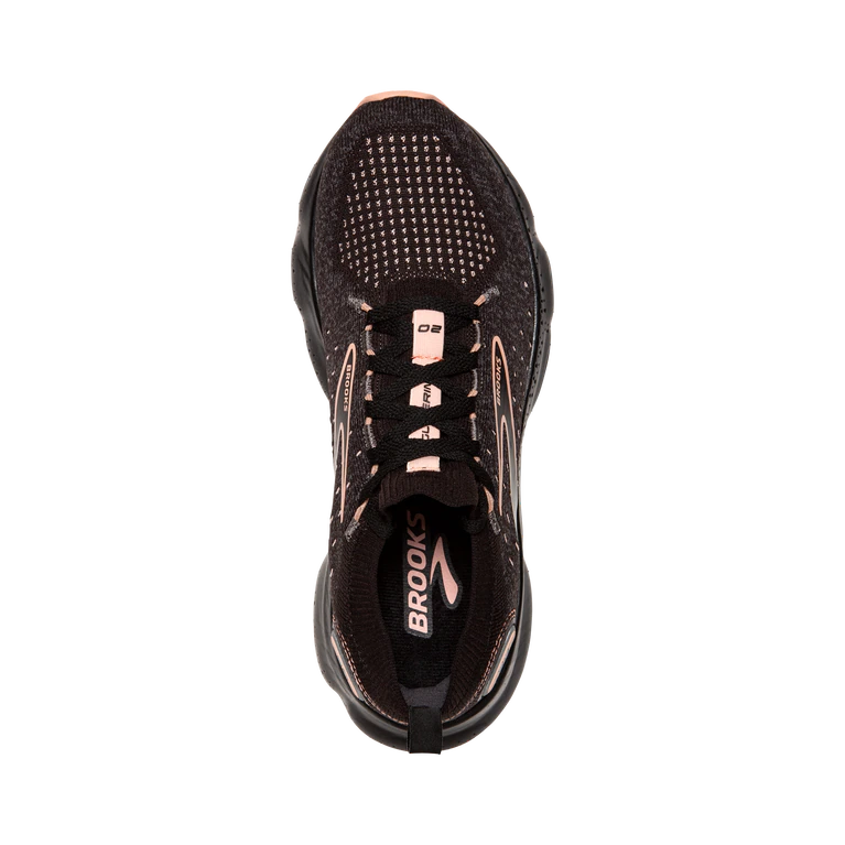 Top view of the Women's Glycerin Stealthfit 20 in the color Black/Pearl/Peach