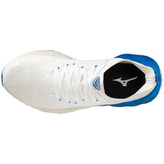 Top  view of the Men's Mizuno Wave Neo Ultra in White/Blue