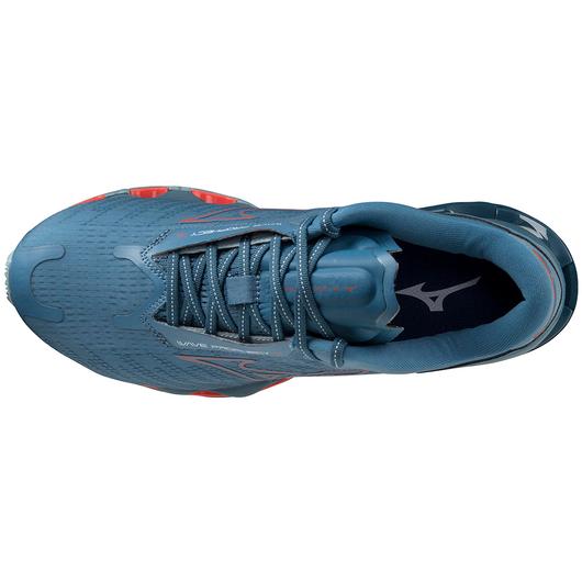 Top view of the Men's Wave Prophecy 12 by Mizuno in the color Forget Me Not / Soleil