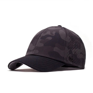 Melin's A-Game HYDRO unisex hat was engineered with a hydrophobic technology on the crown panels designed to bead away water and prevent absorption. Constructed with durable materials the hats are water repellant, floatable, and breathable.