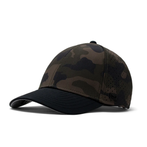 Melin's A-Game HYDRO unisex hat was engineered with a hydrophobic technology on the crown panels designed to bead away water and prevent absorption. Constructed with durable materials the hats are water repellant, floatable, and breathable.