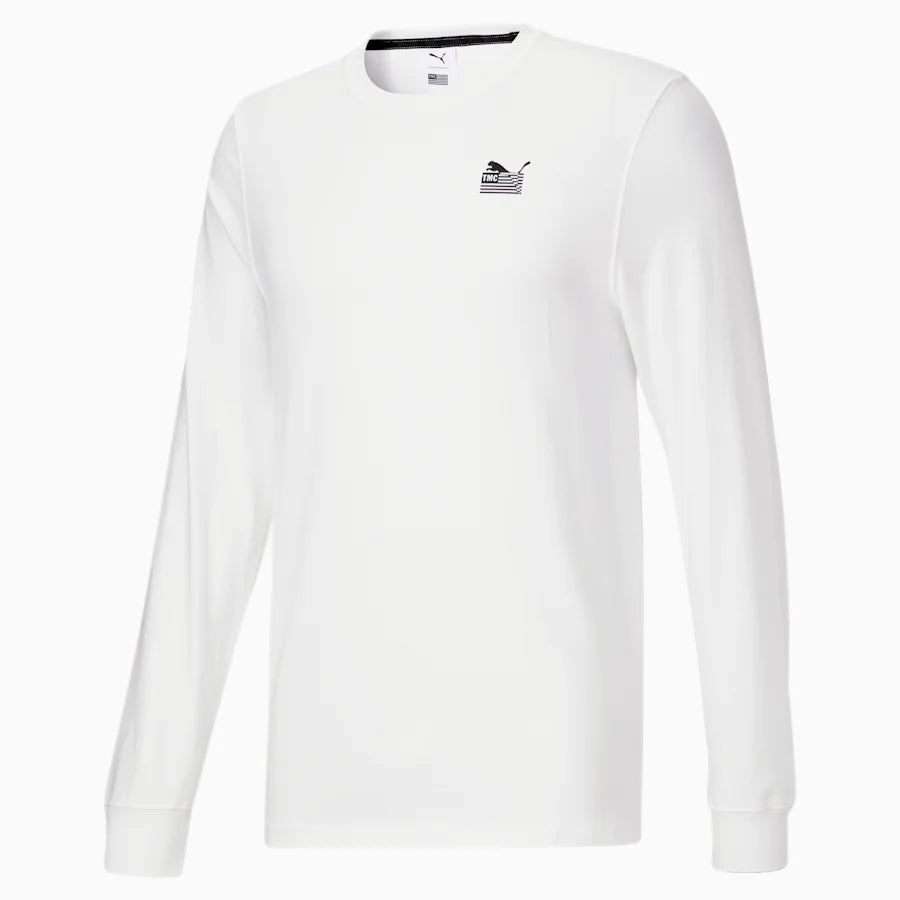 Long sleeve tee is made of 100% cotton, with classic colors and PUMA x TMC co-branding.