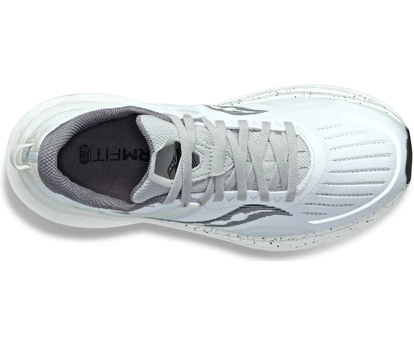 Top view of the Women's Tempus by Saucony in the color White/Black