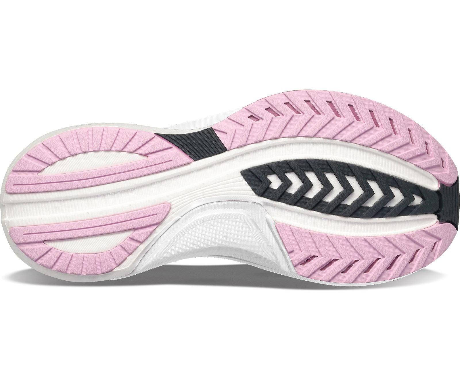 Bottom (outer sole) view of the Women's Tempus in the wide "D" width by Saucony in the color Alloy/Quartz