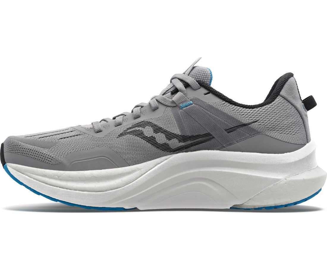 Medial view of the Saucony Men's Tempus in the color Alloy/Topaz