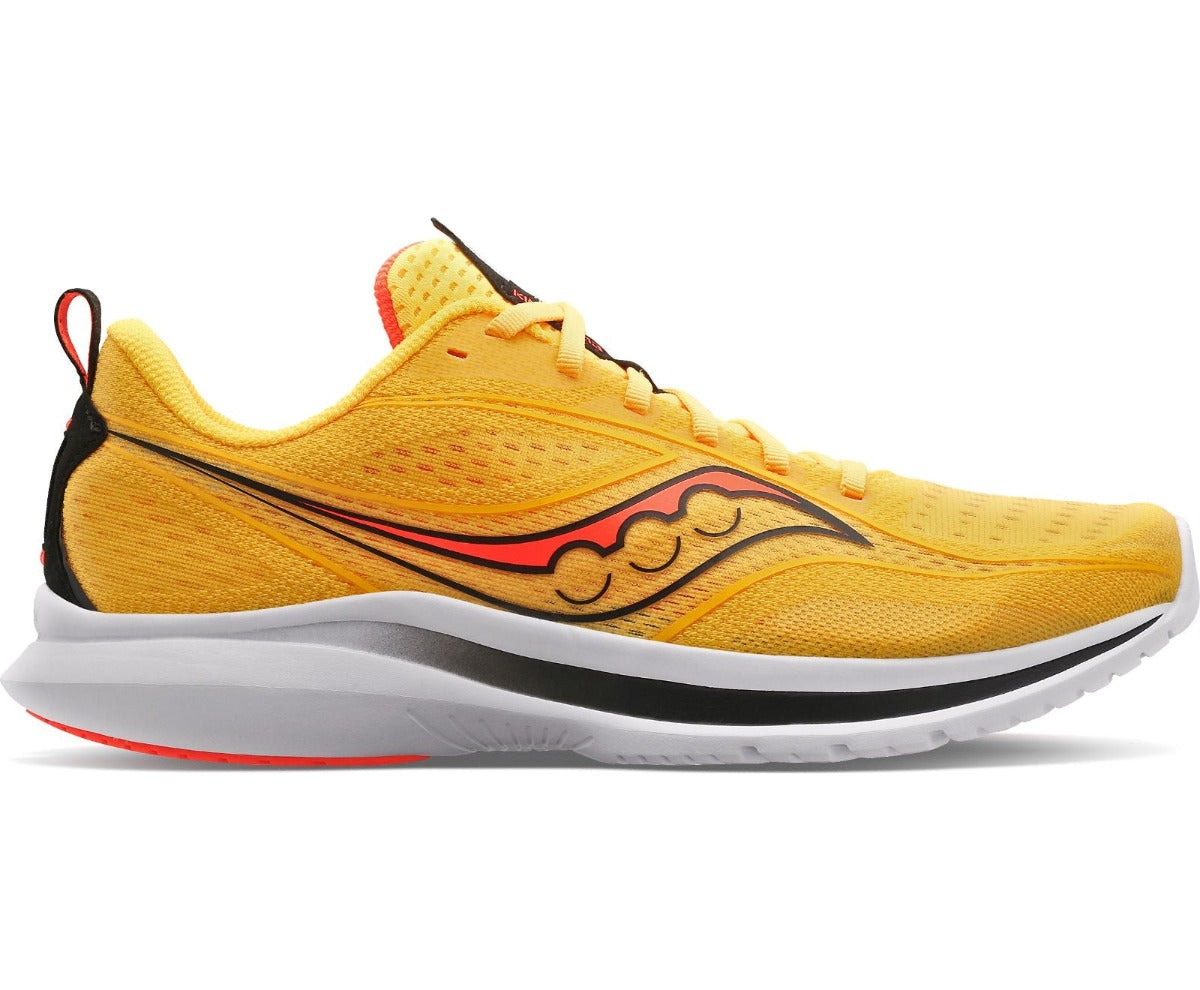 This one is built for the speed seekers. Now lighter than ever, the Men's Saucony Kinvara 13 is flawless, fast, and light as a feather. Feel nothing but the determination to kick it into high gear. 