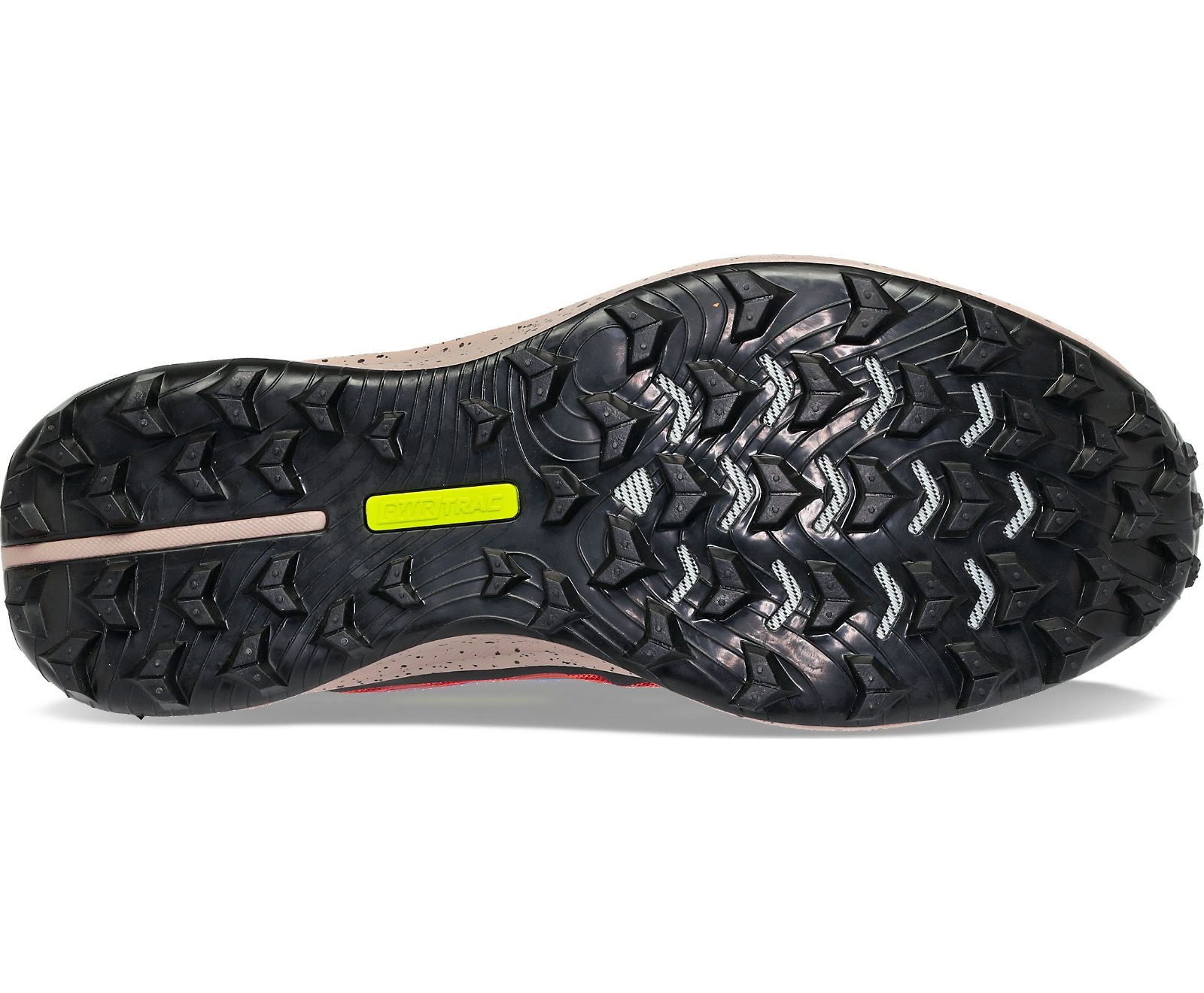 Bottom (outer sole) view of the Men's Peregrine 12 trail shoe by Saucony in the color Clay/Loam