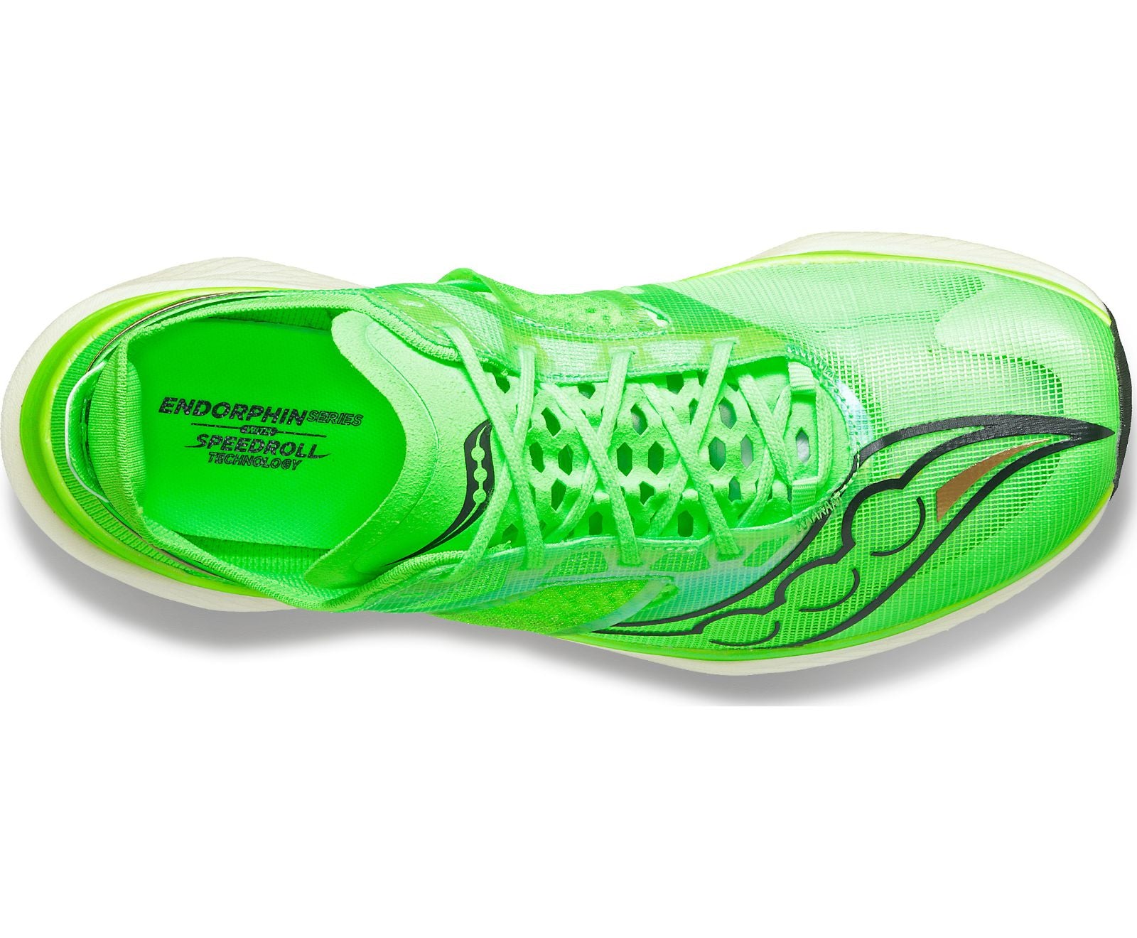 Top view of the Saucony Men's Endorphin Elite in the color Slime
