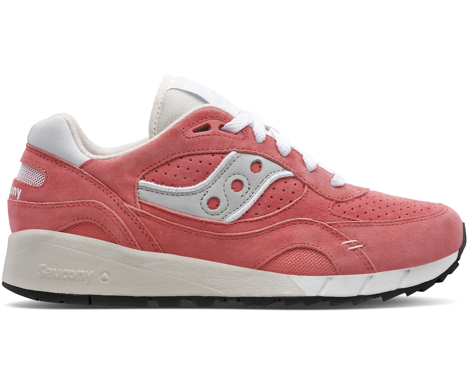 The Women's Shadow 6000 from Saucony features a bold new colorway, lending itself to spring summer style with bright vibrancy. Saturated hues of salmon make a statement in eye-catching shades. Premium suede overlays and perforate suede base adds a luxe feel to the collection. Contrasting the white sole unit from the upper, creates a tonal look that pops.