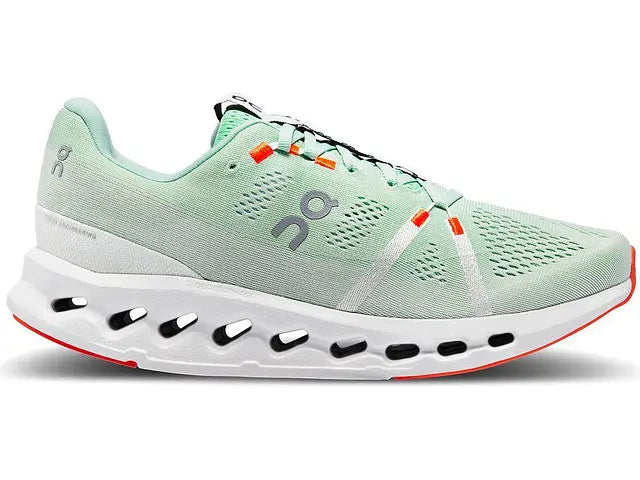 Lateral view of the Women's ON Cloudsurfer in the color Creek/White