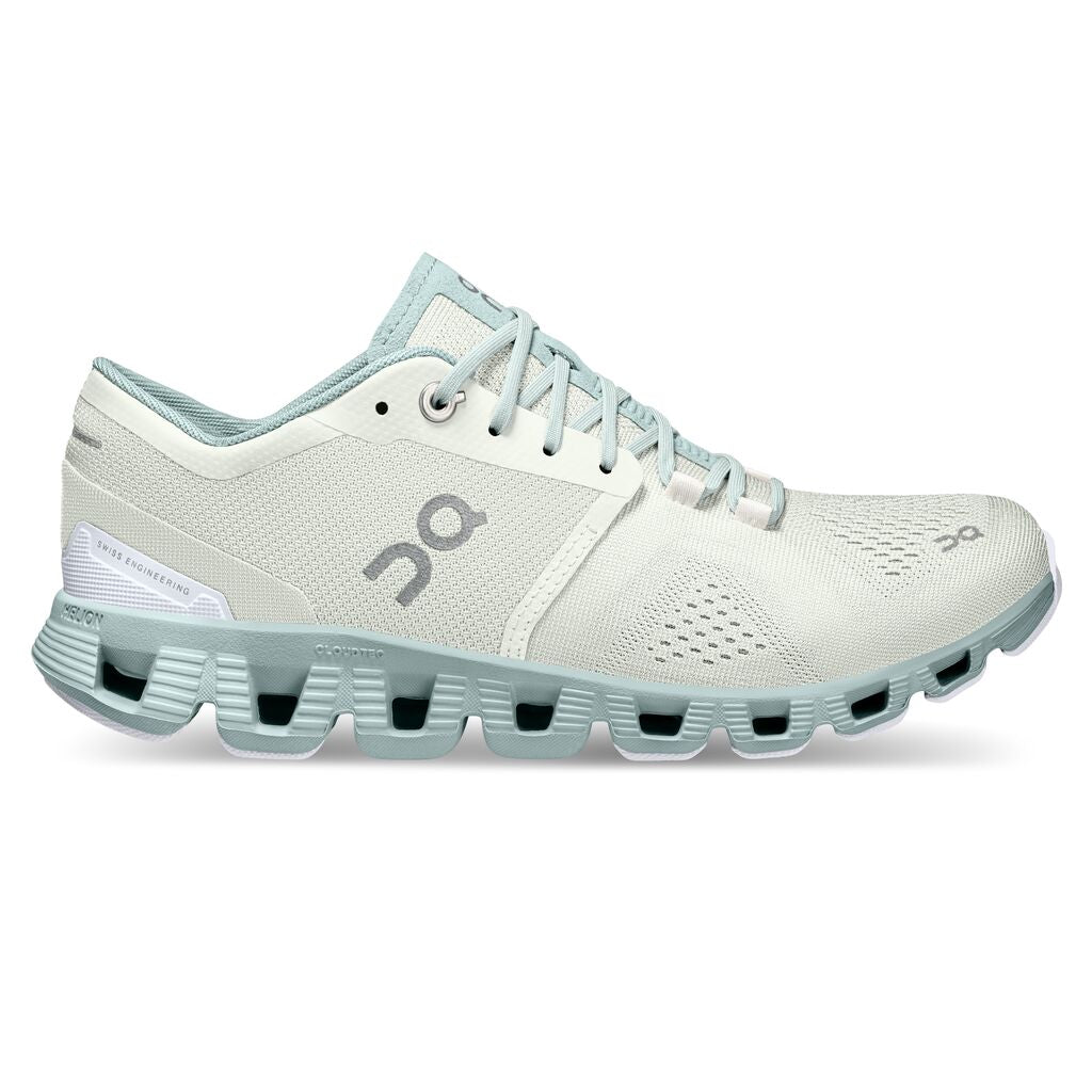 The Women's Cloud X from On does it all.  Stability, Agility, Versatility! It's just at home going to the gym for a mixed workout as it is for a road run or even an espresso at the local coffee shop due to the fashion forward look.  Everything is now possible with the new ultra-reactive Cloud X.