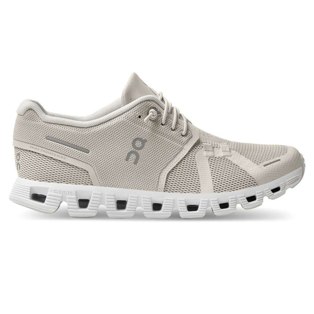 ON Cloud 5 trainers in grey and peach