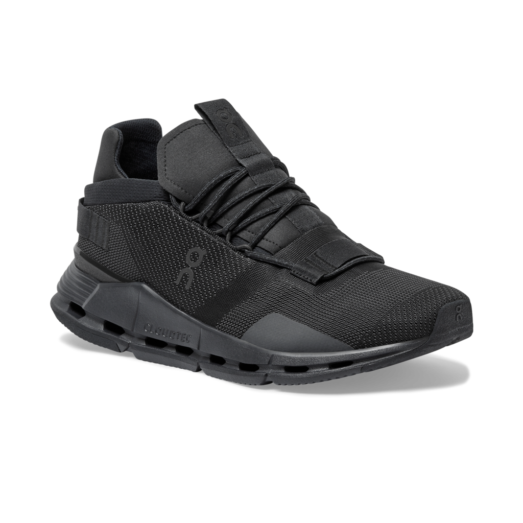 The Men's Cloudnova from On is here!  This silhouette combines everything On knows about running tech into an Lifestyle All-Day wearing men's sneaker.  The result is a really comfortable sneaker with lots of urban energy. Black/Black colorway
