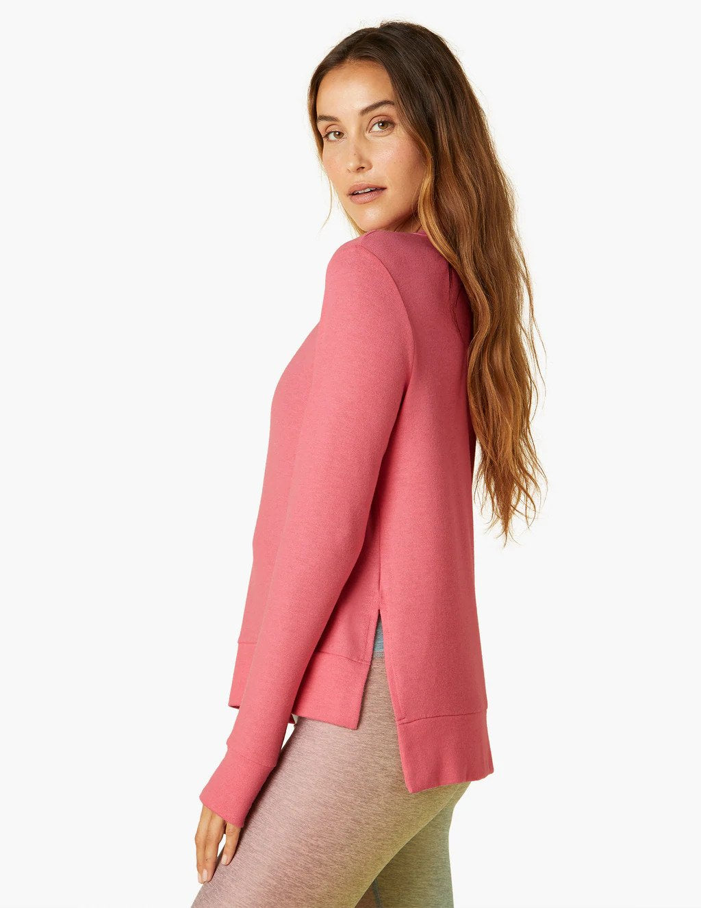 Women's Side Slit Long Sleeve Pullover