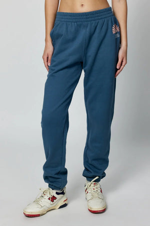 front view of womens boyfriend sweatpant