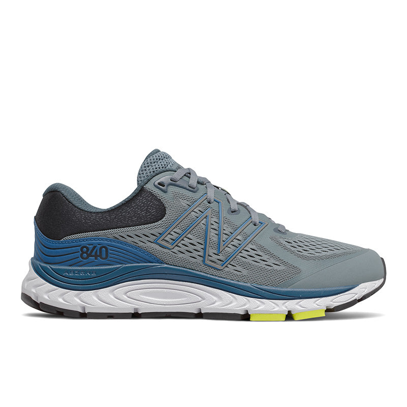 Lateral view of the Men's 840 V5 by New Balance in the color Ocean Grey/Oxygen Blue Select