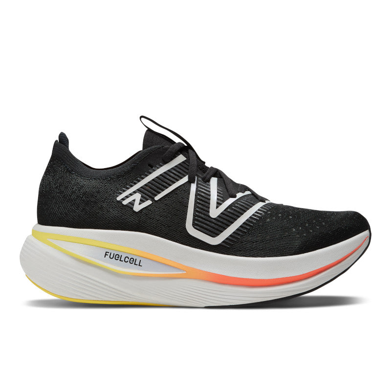 Lateral view of the Men's Fuel Cell SuperComp Trainer by New Balance in Black
