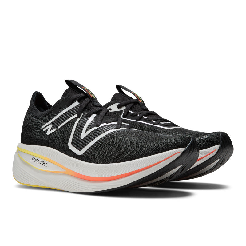 Front angle view of the Men's Fuel Cell SuperComp Trainer by New Balance in Black
