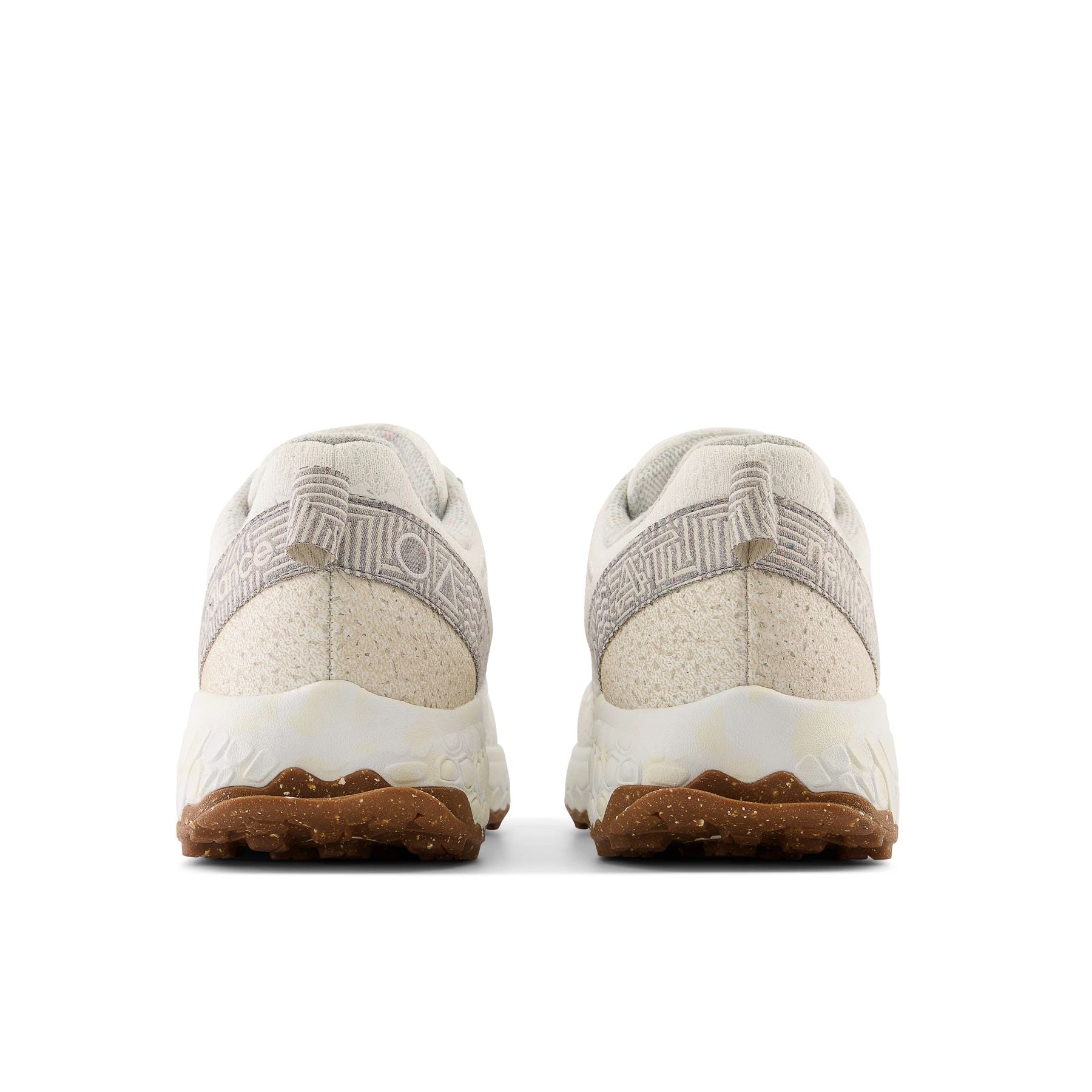 Back view of the Men's Fresh Foam X Hierro V7 trail shoe by New Balance in the color Undyed with Turtledove