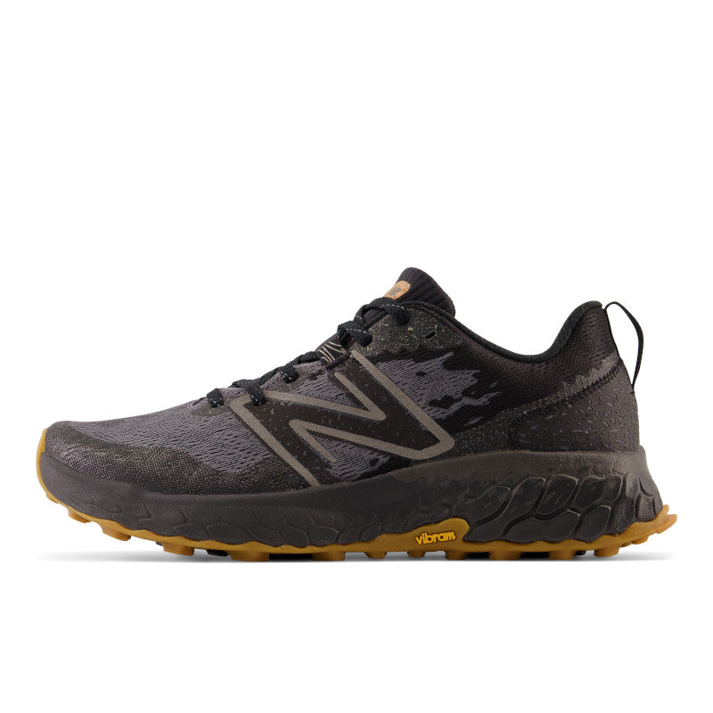 Medial view of the Men's Hierro V7 trail shoe by New Balance in all black