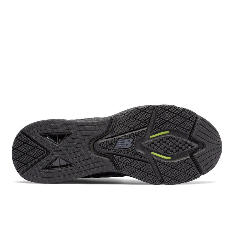 Bottom (outer sole) view of the Men's New Balance Cross Training 857 V2 shoe in all Black