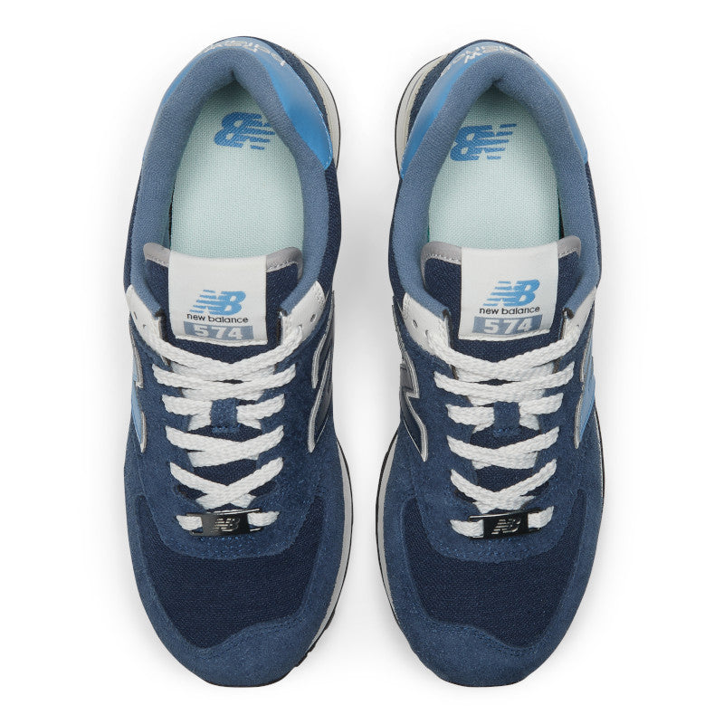 Top view of the Men's New Balance 574 Lifestyle shoe in Navy/Blue