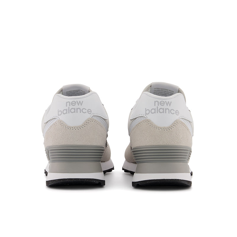 Back view of the Women's 574 in Nimbus cloud with white