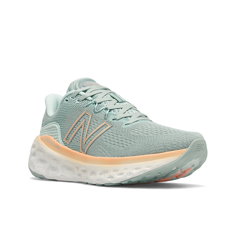The Women's New Balance More v3 provides softness and comfort for the long miles and long days on the feet. This plush women's running shoe features a Fresh Foam midsole for top-notch comfort in a surprisingly lightweight package, while the quilt-like soft engineered mesh upper helps provide support and breathability. The data-to-design outsole placement saves weight while providing excellent durability and traction.