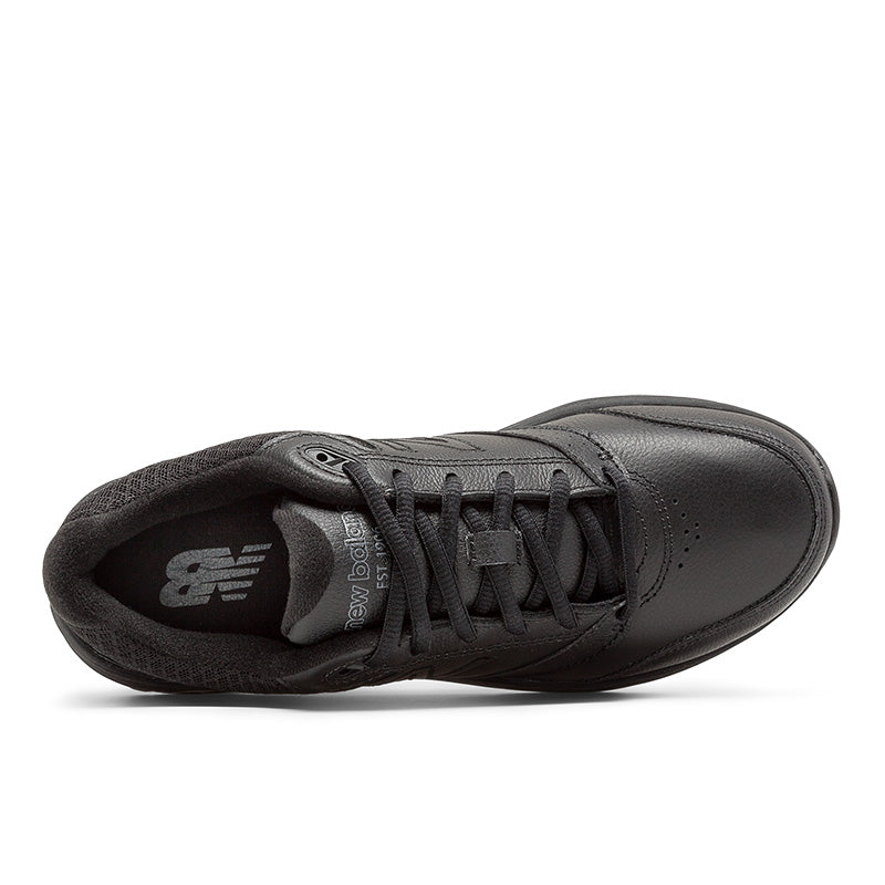Top view of the Women's New Balance 928 V3 walking shoe in all black