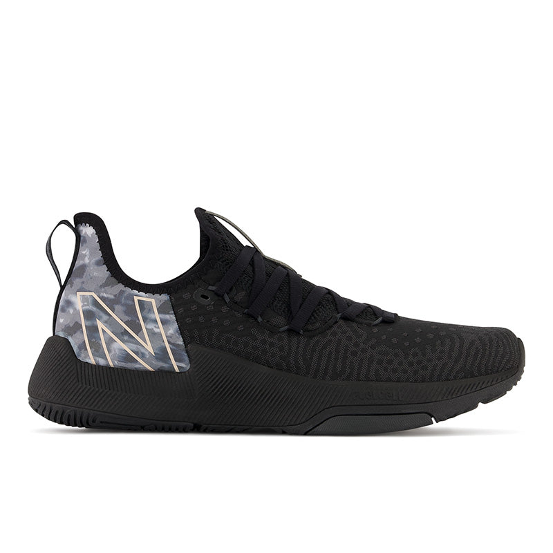 Lateral view of the Women's Fuel Cell Cross Trainer by New Balance in Black