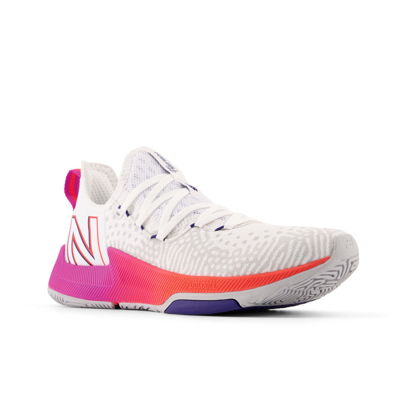 Front angle view of the Women's Fuel Cell Cross Trainer by New Balance in White